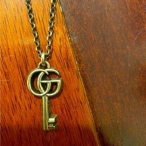 Authentic GUCCI Double G Necklace silver color